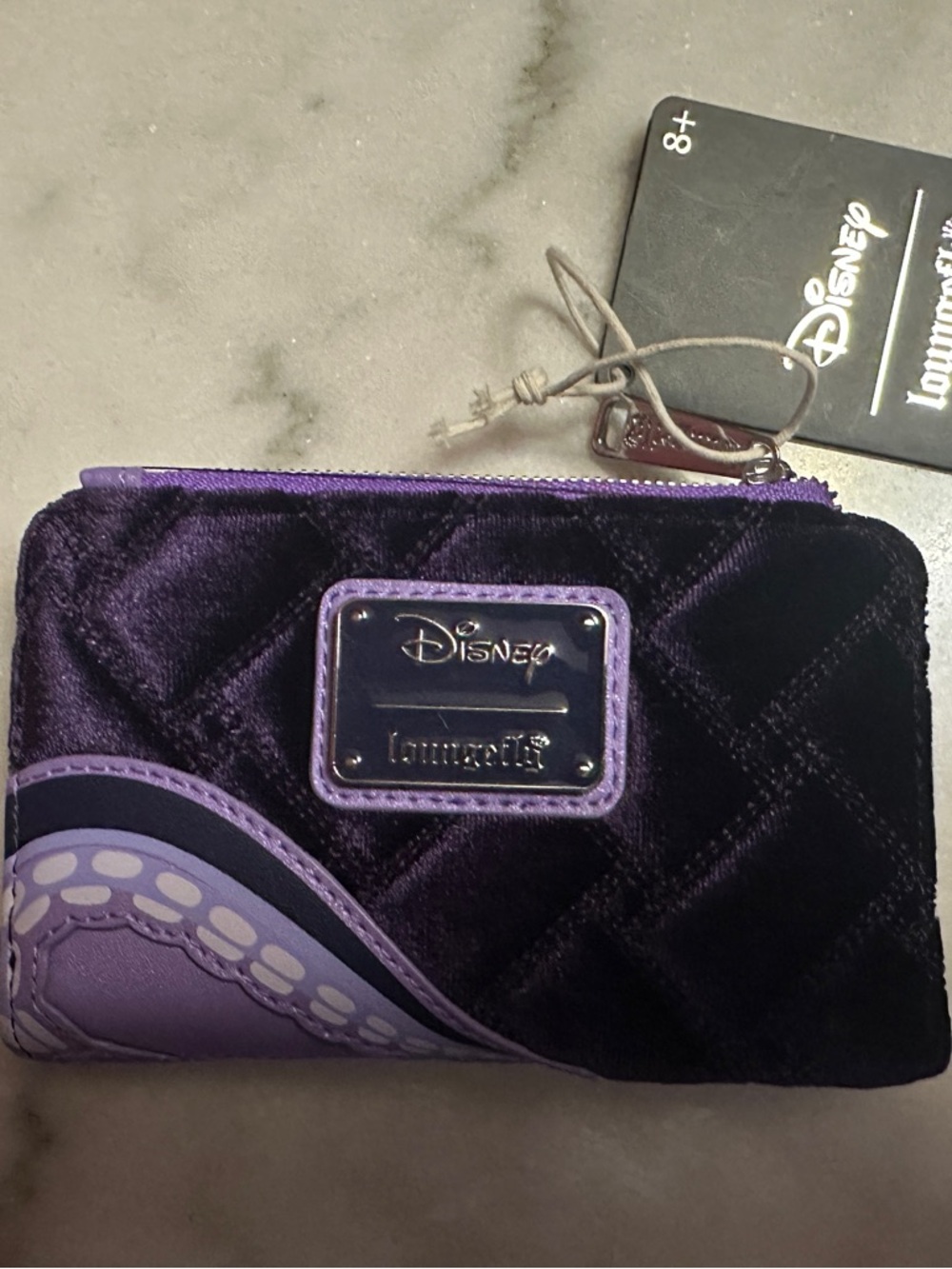 Disney Loungefly Ursula Purple Velvet Zip Wallet